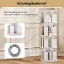 4-Tier Rotating Bookshelf 360¬∞ Display Rack with Dividers and Anti-falling Baffles by LJGDeals