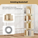 4-Tier Rotating Bookshelf 360¬∞ Display Rack with Dividers and Anti-falling Baffles by LJGDeals