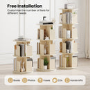4-Tier Rotating Bookshelf 360¬∞ Display Rack with Dividers and Anti-falling Baffles by LJGDeals