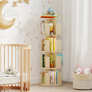 4-Tier Rotating Bookshelf 360¬∞ Display Rack with Dividers and Anti-falling Baffles by LJGDeals