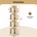 4-Tier Rotating Bookshelf 360¬∞ Display Rack with Dividers and Anti-falling Baffles by LJGDeals
