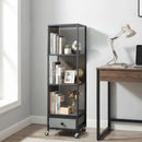 4-Tier Rotating Bookshelf on Wheels with Removable Drawer by LJGDeals