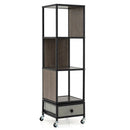 4-Tier Rotating Bookshelf on Wheels with Removable Drawer by LJGDeals