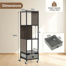 4-Tier Rotating Bookshelf on Wheels with Removable Drawer by DirectDeals