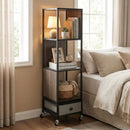 4-Tier Rotating Bookshelf on Wheels with Removable Drawer by LJGDeals