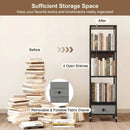 4-Tier Rotating Bookshelf on Wheels with Removable Drawer by LJGDeals