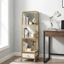 4-Tier Rotating Bookshelf on Wheels with Removable Drawer by DirectDeals
