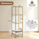 4-Tier Rotating Bookshelf on Wheels with Removable Drawer by LJGDeals