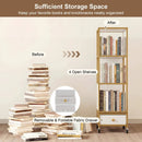 4-Tier Rotating Bookshelf on Wheels with Removable Drawer by LJGDeals
