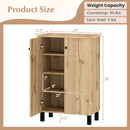 4-Tier Shoe Organizer with Removable Shelves and 2 Doors-Natural by LJGDeals