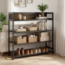 4-Tier Shoe Rack Industrial Shoe Organizer with Heavy Duty Metal Frame by LJGDeals