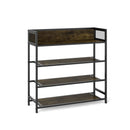 4-Tier Shoe Rack Industrial Shoe Organizer with Heavy Duty Metal Frame by LJGDeals