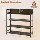 4-Tier Shoe Rack Industrial Shoe Organizer with Heavy Duty Metal Frame by LJGDeals