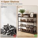 4-Tier Shoe Rack Industrial Shoe Organizer with Heavy Duty Metal Frame by DirectDeals