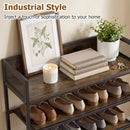 4-Tier Shoe Rack Industrial Shoe Organizer with Heavy Duty Metal Frame by LJGDeals