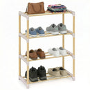 4-Tier Solid Wood Shoe Rack with Slatted Open Shelves-Gray by LJGDeals