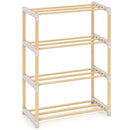4-Tier Solid Wood Shoe Rack with Slatted Open Shelves-Gray by LJGDeals