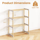 4-Tier Solid Wood Shoe Rack with Slatted Open Shelves-Gray by LJGDeals