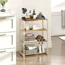 4-Tier Solid Wood Shoe Rack with Slatted Open Shelves-Gray by LJGDeals