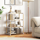 4-Tier Solid Wood Shoe Rack with Slatted Open Shelves-Gray by LJGDeals