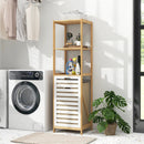 3-Tier Tilt-Out Laundry Hamper with Storage Shelves for Laundry Room-Natural and White by LJGDeals