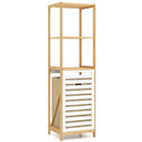 3-Tier Tilt-Out Laundry Hamper with Storage Shelves for Laundry Room-Natural and White by LJGDeals