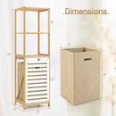 3-Tier Tilt-Out Laundry Hamper with Storage Shelves for Laundry Room-Natural and White by LJGDeals