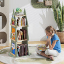 4 Tier Tree Shape Kids Rotating Bookshelf 360¬∞ Display Rack Storage Organizer-Green