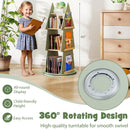 4 Tier Tree Shape Kids Rotating Bookshelf 360¬∞ Display Rack Storage Organizer-Green
