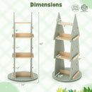 4 Tier Tree Shape Kids Rotating Bookshelf 360¬∞ Display Rack Storage Organizer-Green