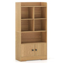 4 Tiers Bookshelf with 4 Cubes Display Shelf and 2 Doors by LJGDeals
