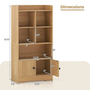 4 Tiers Bookshelf with 4 Cubes Display Shelf and 2 Doors by LJGDeals
