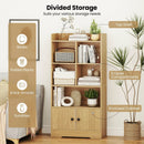 4 Tiers Bookshelf with 4 Cubes Display Shelf and 2 Doors by LJGDeals