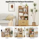 4 Tiers Bookshelf with 4 Cubes Display Shelf and 2 Doors by LJGDeals