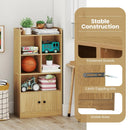 4 Tiers Bookshelf with 4 Cubes Display Shelf and 2 Doors by LJGDeals