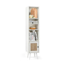 4 Tiers Rattan Storage Cabinet with Slim Design by LJGDeals
