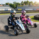 4-Wheel Ride On Toy Pedal Go Kart for Kids with Steering Wheel and Safe Handbrake by LJGDeals