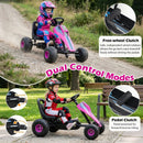 4-Wheel Ride On Toy Pedal Go Kart for Kids with Steering Wheel and Safe Handbrake by LJGDeals