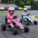 4-Wheel Ride On Toy Pedal Go Kart for Kids with Steering Wheel and Safe Handbrake by LJGDeals