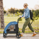 4 Wheels Extra Large Dog Stroller Foldable Pet Stroller with Dual Entry by LJGDeals