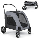 4 Wheels Extra Large Dog Stroller Foldable Pet Stroller with Dual Entry by LJGDeals