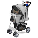 Folding Pet Stroller with Storage Basket and Adjustable Canopy by LJGDeals