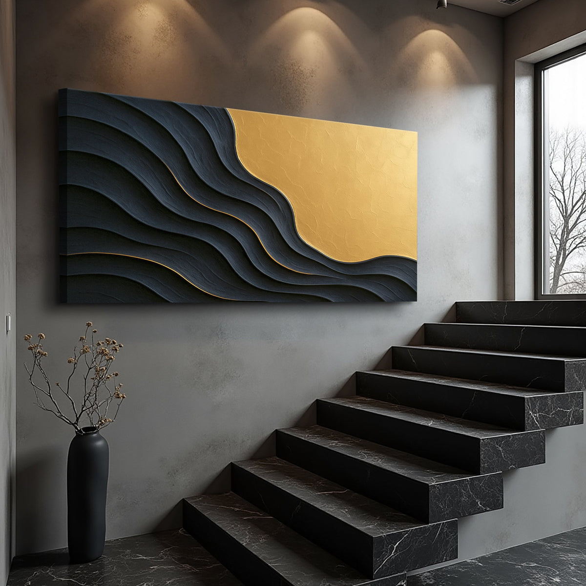 Black And Gold Minimalist Abstract XII, photo 2 of 10