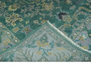 Hand Knotted 8x10 Green and Gray Traditional Turkish Antique Style Wool Area Rug by The Rug Decor