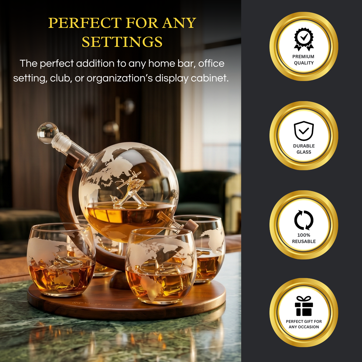 Helicopter Whiskey Decanter Gift Set, photo 4 of 8