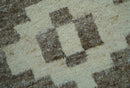 Tribal Custom Made Contemporary Beige Hand knotted Wool Area Rug