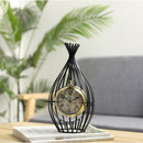 12"H Garden Birdcage Design Vintage Mantel Clock (Black) by JHY DESIGN