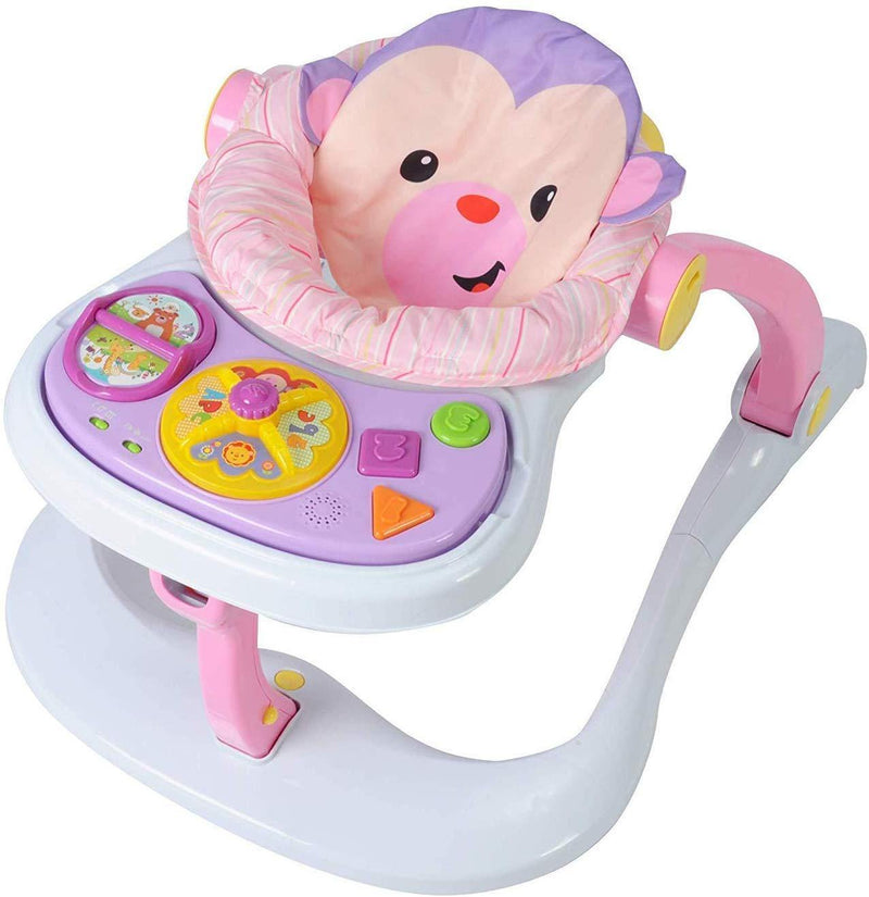 Baby Walker Stroller Sitting Posture Multi-Function Baby Stroller Game Car Dining Car Walker and Stroller, Pink