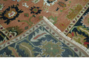 Peach, Blue and Green Traditional Oushak hand knotted 8x10 wool area rug by The Rug Decor