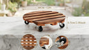 Rolling Wood Caddy with Lockable Wheels – 2 Pack Heavy Duty Pot Stand by 2Dropme